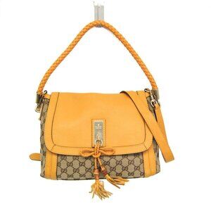 GUCCI Cream Leather Shoulder Bag